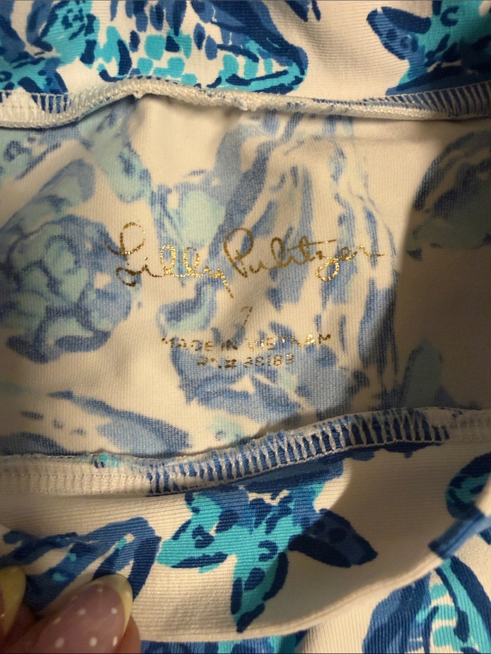 Lilly Pulitzer White & Blue Shell Print Swim Set - Picture 2 of 5